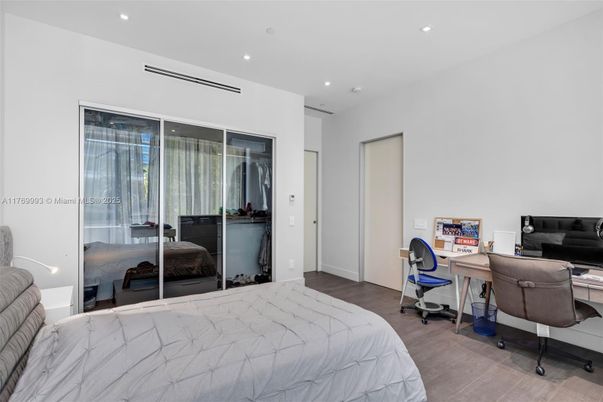Bedroom, Home Office, Interior, Recessed Lighting, Wood Texture Flooring