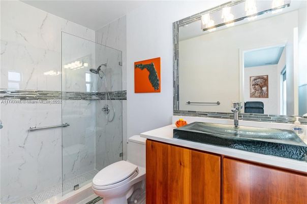 Bathroom, Glass Shower, Interior, Marble Walls