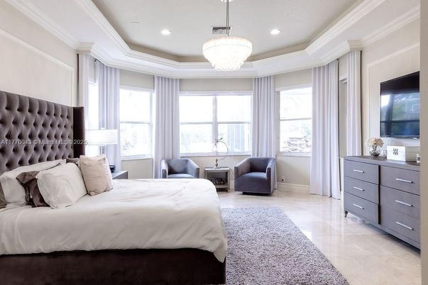 Bedroom, Chandelier, Interior, Recessed Lighting