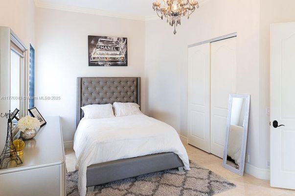 Bedroom, Chandelier, Interior