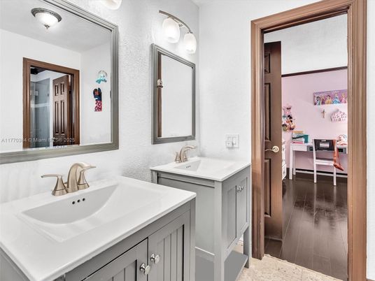 Bathroom, Dual Sink Vanities, Interior, Wood Texture Flooring