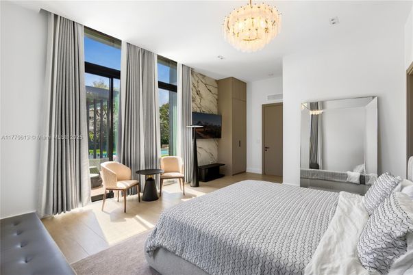 Bedroom, Chandelier, Interior, Wood Texture Flooring