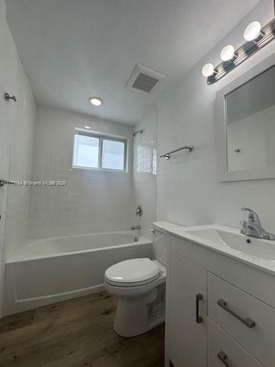 Bathroom, Interior, Recessed Lighting, Wood Texture Flooring