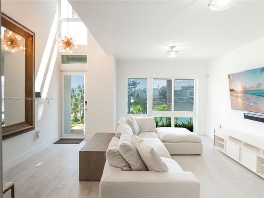 Interior, Living room, Pendant Lights, Wood Texture Flooring