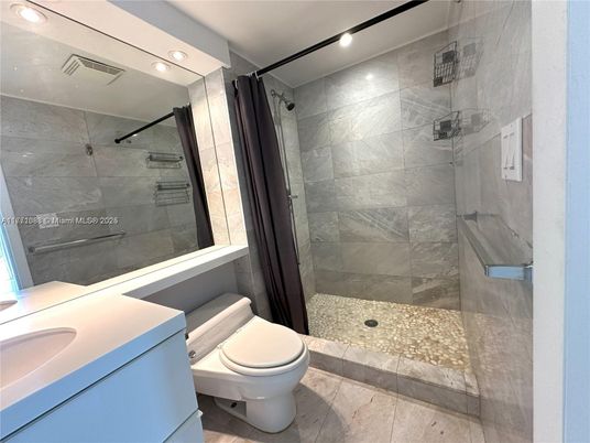 Bathroom, Glass Shower, Interior, Marble Walls, Recessed Lighting