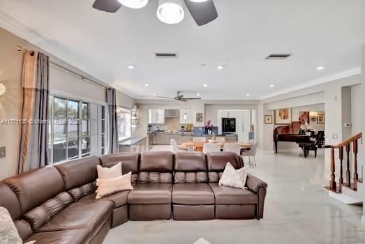 Dining room, Interior, Kitchen, Living room, Recessed Lighting
