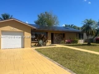 Attached, Backyard, Exterior, Facade, Solar Panels, Ranch