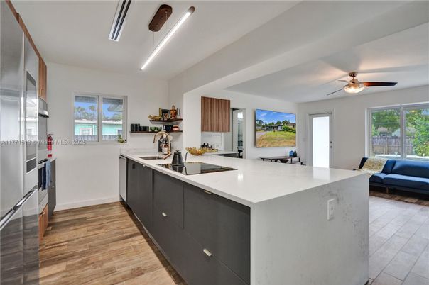 Interior, Kitchen, Wood Texture Flooring