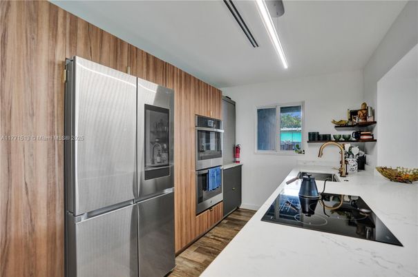 Interior, Kitchen, Stainless Steel Appliances, Wood Texture Flooring