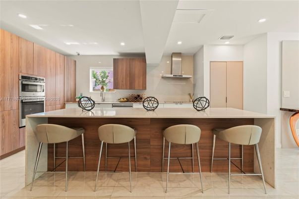 Interior, Kitchen, Marble, Recessed Lighting, Stainless Steel Appliances