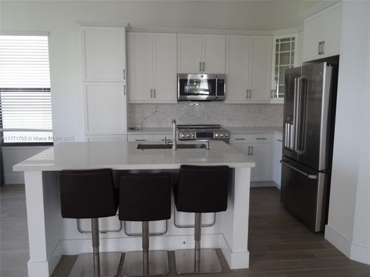 Interior, Kitchen, Stainless Steel Appliances, Wood Texture Flooring