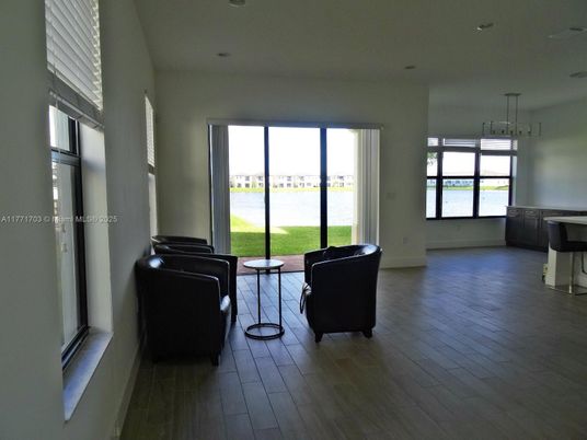 Interior, Living room, Pendant Lights, Recessed Lighting, Wood Texture Flooring
