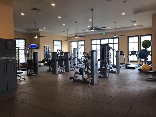 Fitness Equipment, Gym, Interior, Recessed Lighting