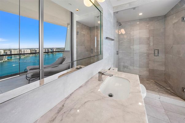Bathroom, Glass Shower, Interior, Recessed Lighting, Water