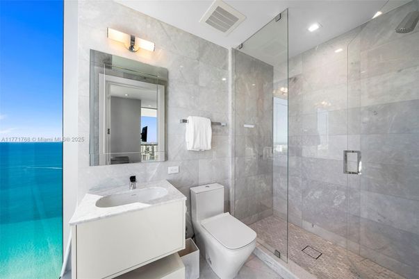 Bathroom, Glass Shower, Interior, Recessed Lighting, Water