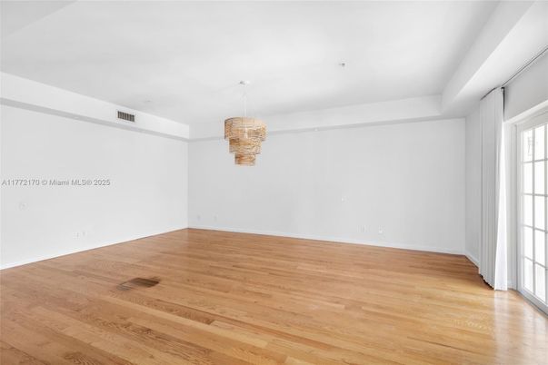 Chandelier, Empty room, Interior, Wood Texture Flooring