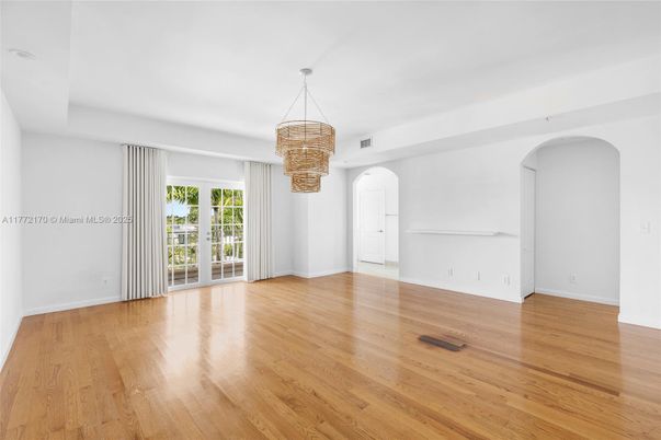 Chandelier, Empty room, Interior, Wood Texture Flooring