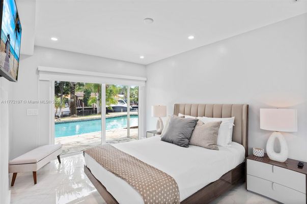 Bedroom, Interior, Marble, Recessed Lighting