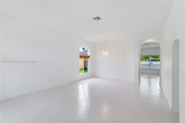 Chandelier, Empty room, Fireplace, Interior