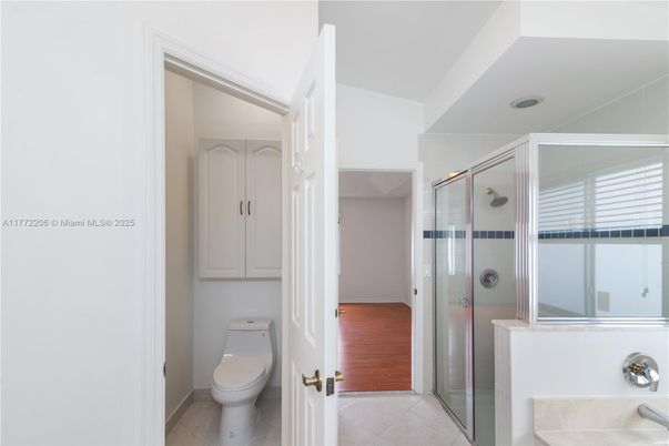 Bathroom, Glass Shower, Interior, Wood Texture Flooring