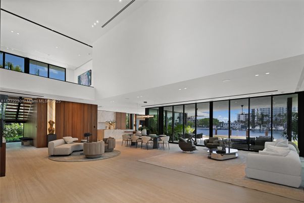 Dining room, Interior, Living room, Pendant Lights, Recessed Lighting, Wood Texture Flooring