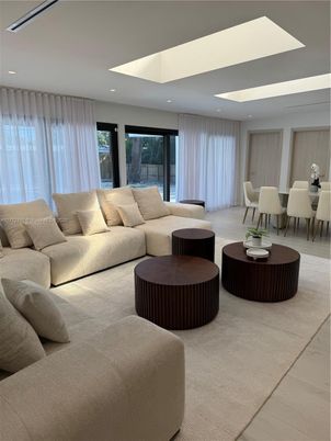 Dining room, Interior, Living room, Recessed Lighting, Wood Texture Flooring