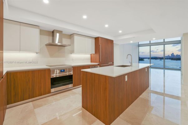 Interior, Kitchen, Recessed Lighting, Stainless Steel Appliances, Water