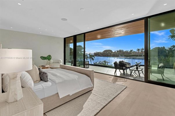 Bedroom, Interior, Recessed Lighting, Water, Wood Texture Flooring
