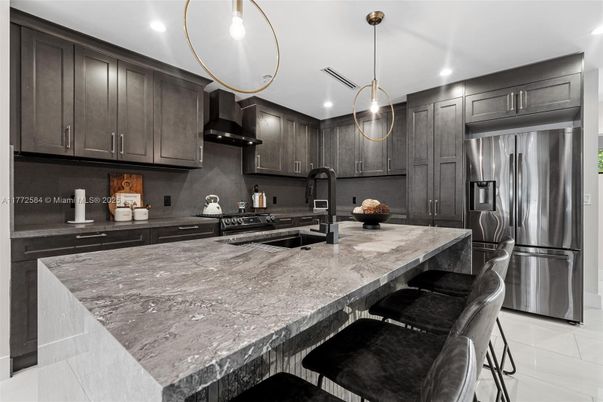 Interior, Kitchen, Pendant Lights, Recessed Lighting, Stainless Steel Appliances