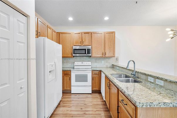 Interior, Kitchen, Recessed Lighting, Wood Texture Flooring