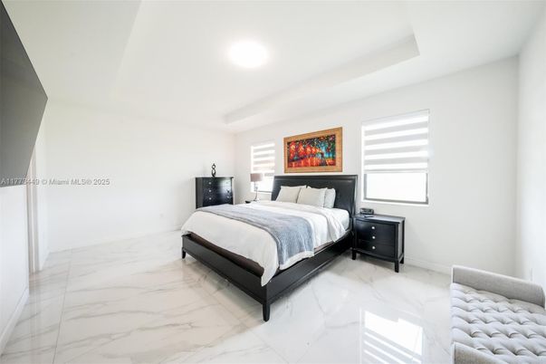 Bedroom, Interior, Marble, Recessed Lighting