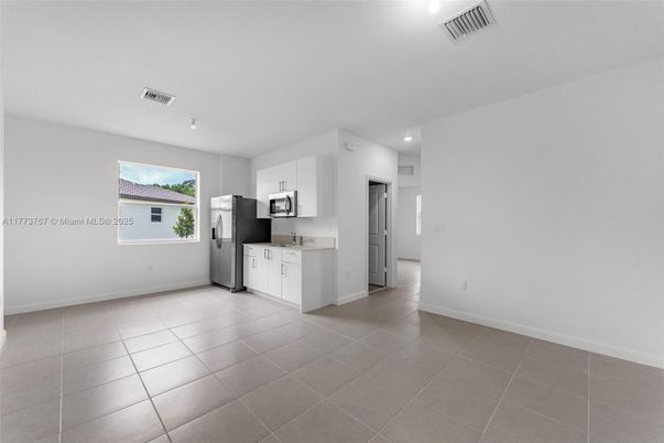 Empty room, Interior, Kitchen, Recessed Lighting