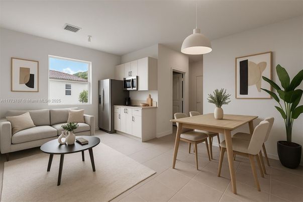 Dining room, Interior, Kitchen, Living room, Pendant Lights