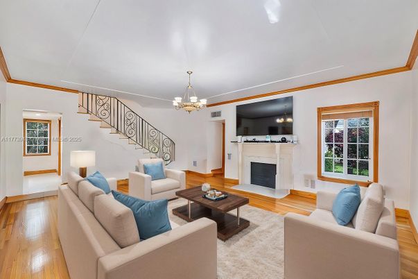 Chandelier, Fireplace, Interior, Living room, Wood Texture Flooring