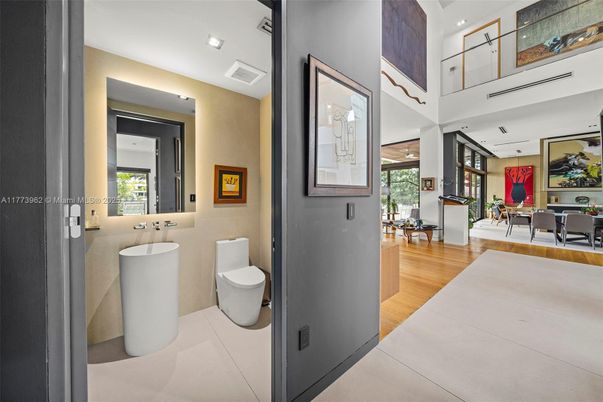 Bathroom, Dining room, Interior, Recessed Lighting, Wood Texture Flooring