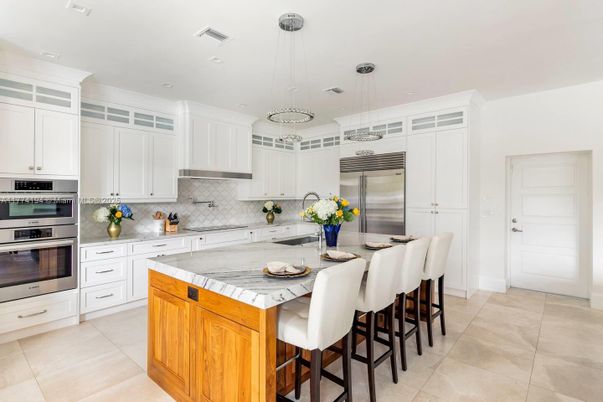 Interior, Kitchen, Pendant Lights, Recessed Lighting, Stainless Steel Appliances, Tile Countertops