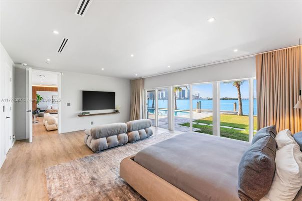 Bedroom, Interior, Recessed Lighting, Water, Wood Texture Flooring