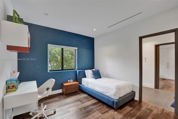 Bedroom, Home Office, Interior, Recessed Lighting, Wood Texture Flooring