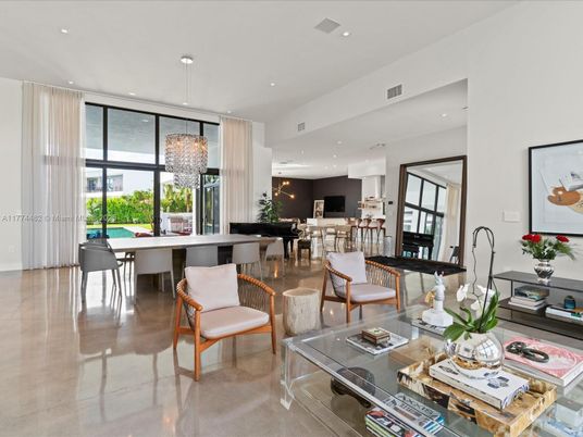 Dining room, Interior, Living room, Pendant Lights, Recessed Lighting