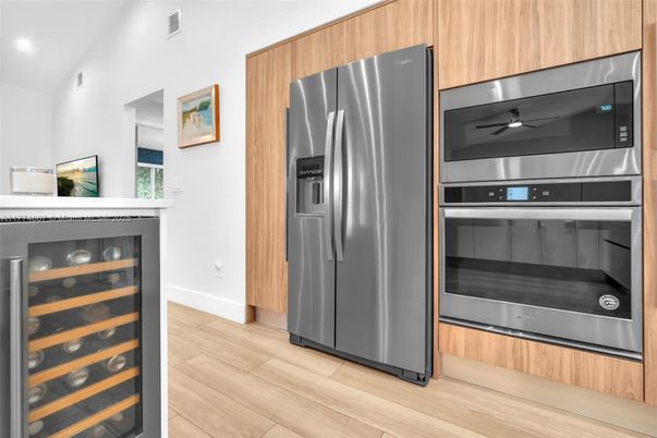 Interior, Kitchen, Stainless Steel Appliances, Wood Texture Flooring