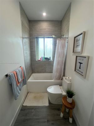 Bathroom, Free Standing Baths, Interior, Recessed Lighting, Wood Texture Flooring