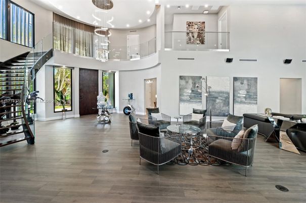 Dining room, Interior, Pendant Lights, Recessed Lighting, Wood Texture Flooring
