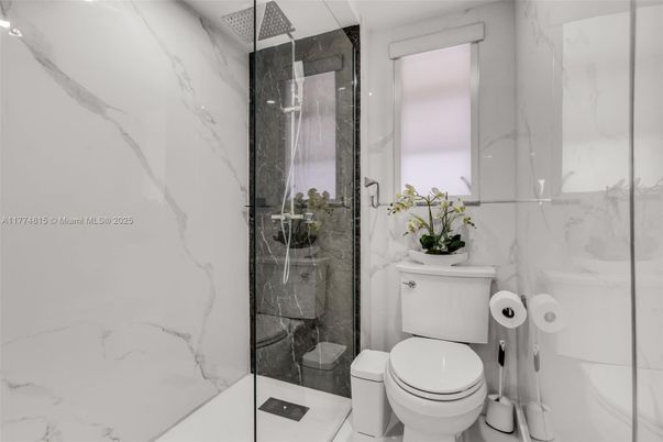 Bathroom, Glass Shower, Interior, Marble Walls