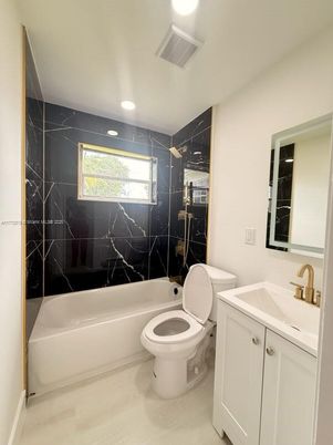 Bathroom, Interior, Marble Walls, Recessed Lighting
