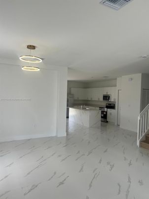 Interior, Kitchen, Marble, Pendant Lights, Stainless Steel Appliances