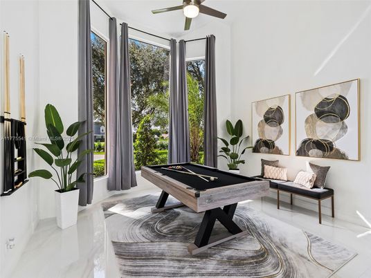 Billiard Table, Game Room, Interior, Marble