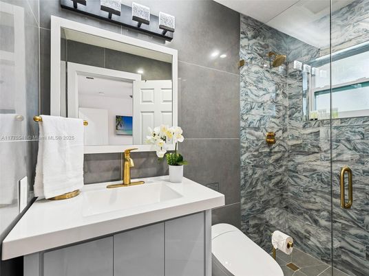 Bathroom, Glass Shower, Interior, Marble Walls