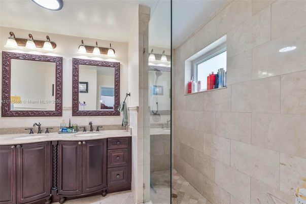 Bathroom, Dual Sink Vanities, Glass Shower, Interior