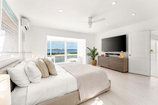 Bedroom, Interior, Recessed Lighting, Water, Wood Texture Flooring