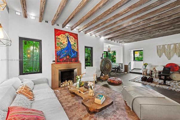 Fireplace, Interior, Living room, Wooden Beams
